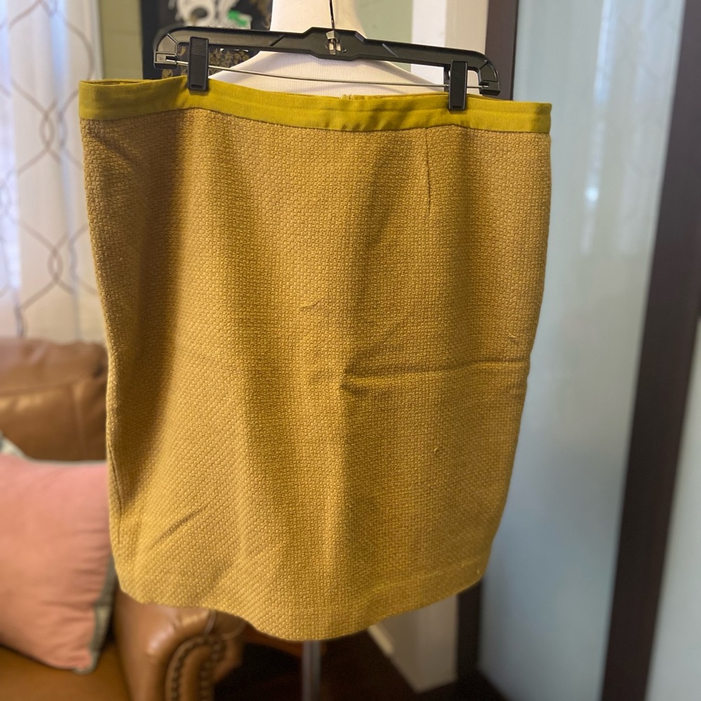 Golden Chartreuse Knee-Length Pencil Skirt